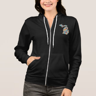 Sudadera Michigan Paw Imprime Hoodie Zip-up