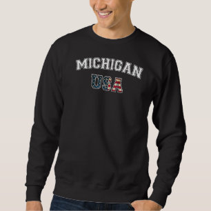 Sudadera Michigan State Mi Bandera Estadounidense 4 De Juli