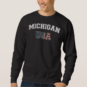 Sudadera Michigan State Mi Bandera Estadounidense 4 De Juli