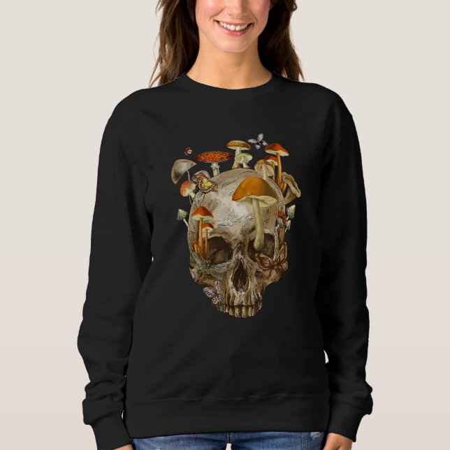 Sudadera Micólogo De Cráneo Y Hongo Monarca De Goth Maripos (Anverso)