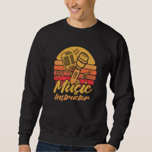 Sudadera Micrófono Retro Educador Escuela Música Vintage Te