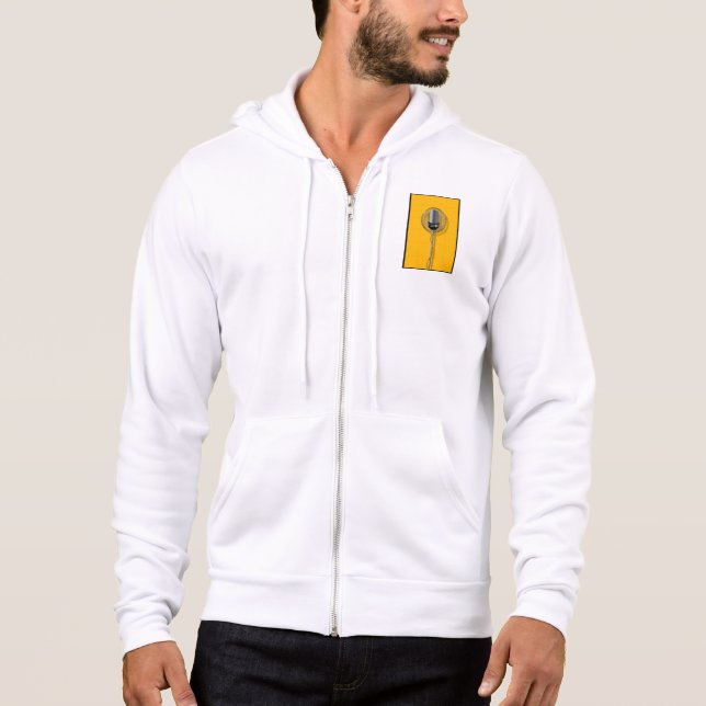 Sudadera Micrófono Retro sobre Amarillo Intenso (Anverso)