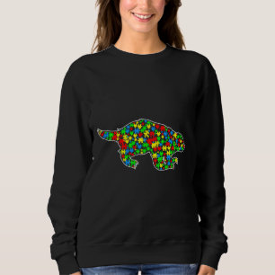 Sudadera Miel Badger Funny Puzzle Animals Autism Awareness