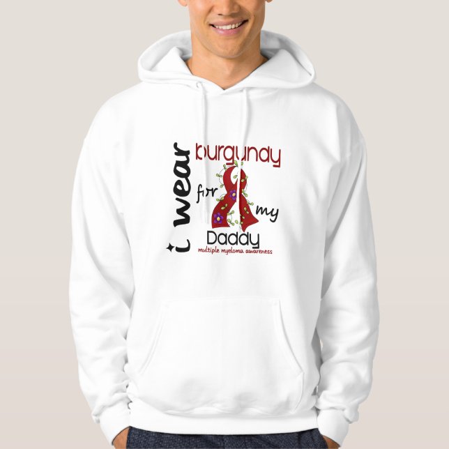 Sudadera Mieloma múltiple LLEVO BORGOÑA PARA MI PAPÁ 43 (Anverso)