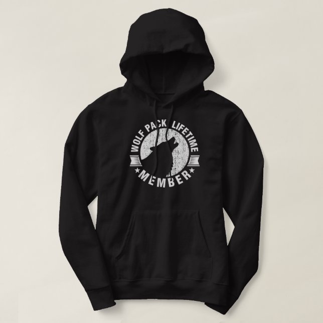 Sudadera Miembro de la Manada de Lobos de por Vida Aullando (Diseño del anverso)