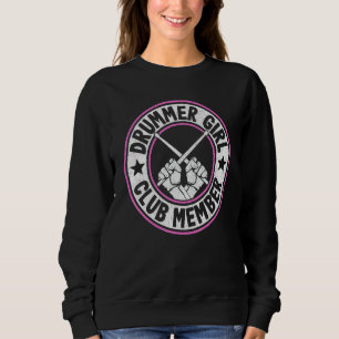 Sudadera Miembro del Club de Chica Baterista Mujeres Tambor
