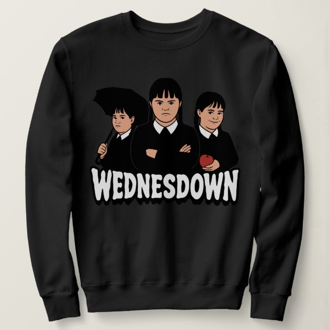 Sudadera Miércoles de Wednesdown Síndrome de Down (Anverso del diseño)
