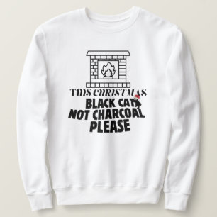 Sudadera Mikitiez divertido gato negro navidad carbón papá 