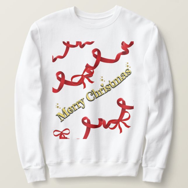 Sudadera Mikitiez gothmas ribbon redwhite candycane x'mas (Anverso del diseño)