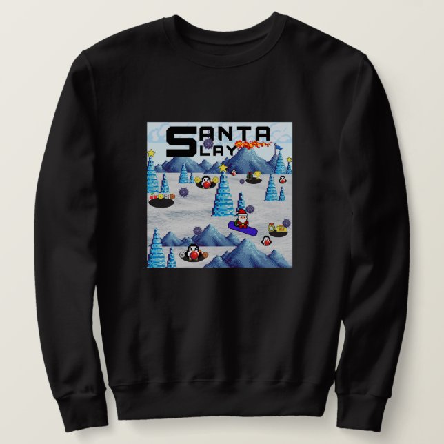 Sudadera Mikitiez navidades santa equipo de snowboard pengu (Anverso del diseño)