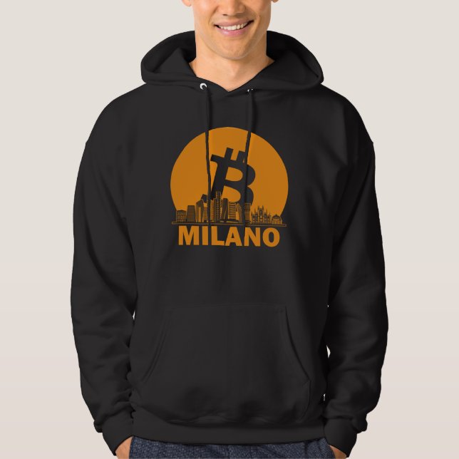 Sudadera Milan Bitcoin Maximalist  Bitcoin Milan Skyline (Anverso)