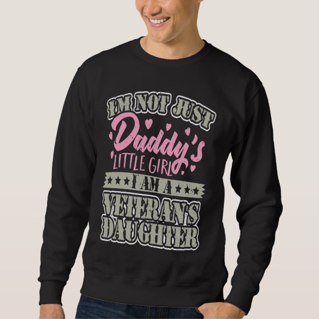 Sudadera Military veteran daughter  not just Daddy's little (Anverso)
