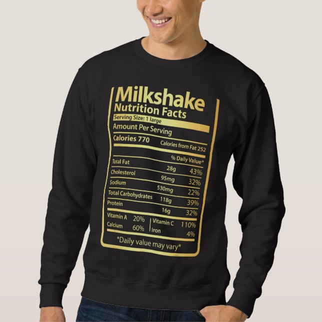 Sudadera Milkshake Nutrition Facts For Thankending Christm (Anverso)