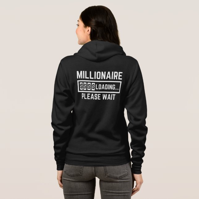 Sudadera Millonario cargando por favor espere (Reverso completo)