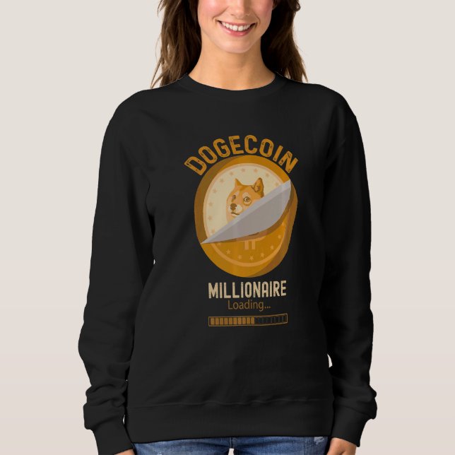 Sudadera Millonario de Dogecoin cargando cripto moneda crip (Anverso)