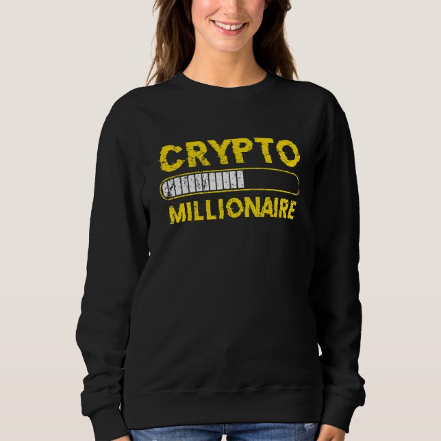 Sudadera Millonario de las criptomonedas cargando Bitcoin E (Anverso)
