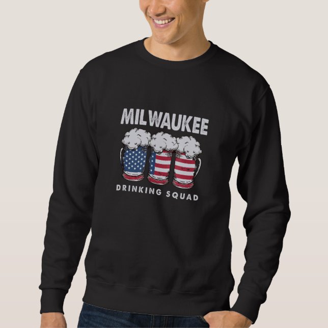 Sudadera Milwaukee Drinking Squad Wisconsin Alcoholic Wi Dr (Anverso)