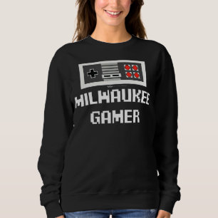 Sudadera Milwaukee gamer Ciudad de 8 bits