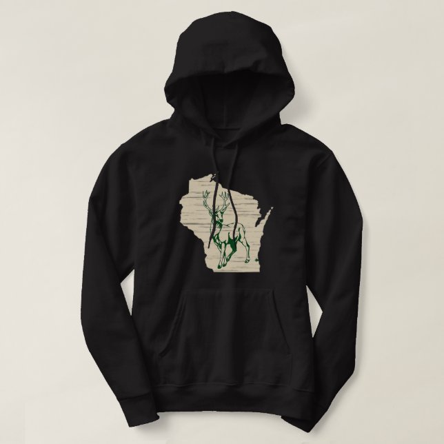 Sudadera Milwaukee Wisconsin Star Green Standing Stoic (Diseño del anverso)