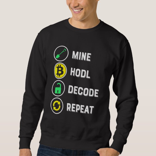Sudadera Mina De Cripto: Mín. Decodo De Minas Repitiendo Mí (Anverso)