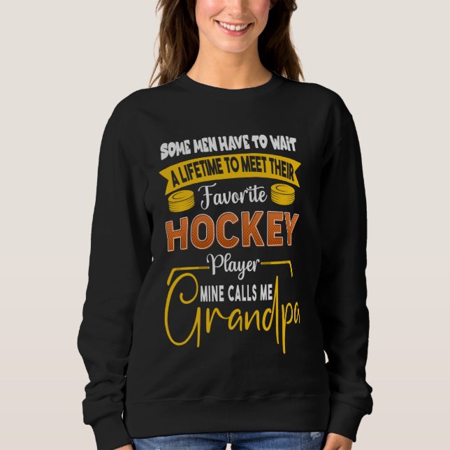 Sudadera Mina de jugador de hockey favorito me llama abuelo (Anverso)