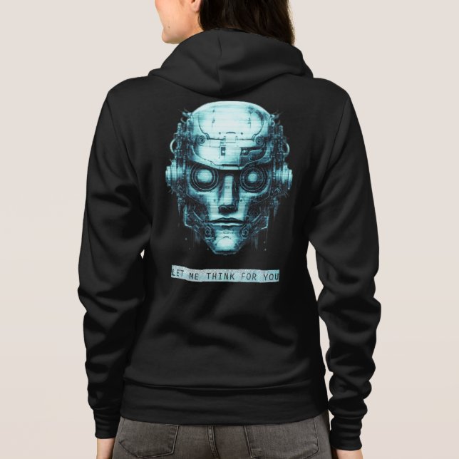 Sudadera Mind Control Cyberpunk Blue Grunge Front & Back (Reverso)