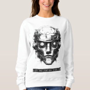 Sudadera Mind Control Cyberpunk Robot Black Print