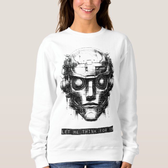 Sudadera Mind Control Cyberpunk Robot Black Print (Anverso)