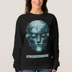 Sudadera Mind Control Cyberpunk Robot Blue Grunge