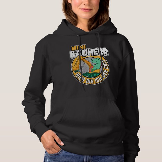 Sudadera Mini Builder Dino Digger Máquinas De Construcción  (Anverso)