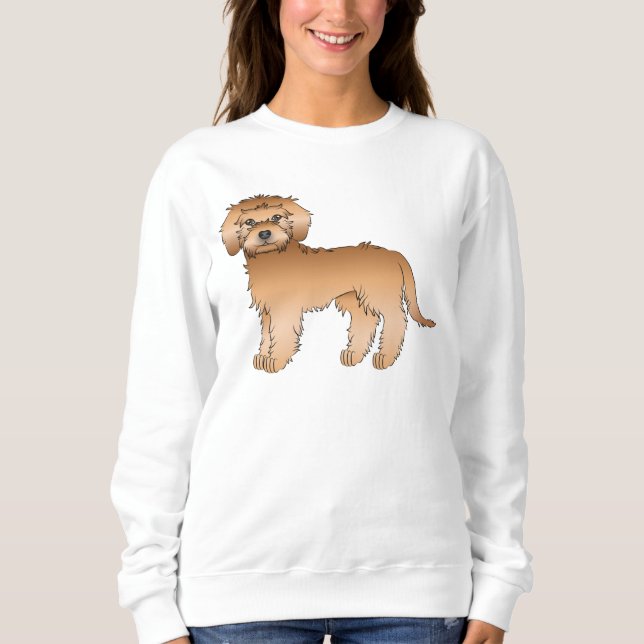 Sudadera Mini Goldendoodle albaricoque perro de dibujos ani (Anverso)