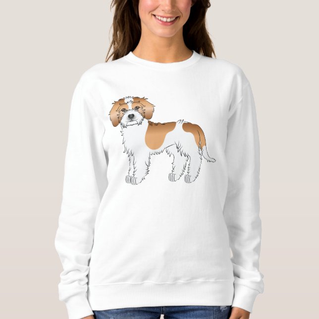 Sudadera Mini Goldendoodle de color albaricoque partido (Anverso)