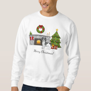 Sudadera Mini Goldendoodle Parti-color Negro de Navidad en