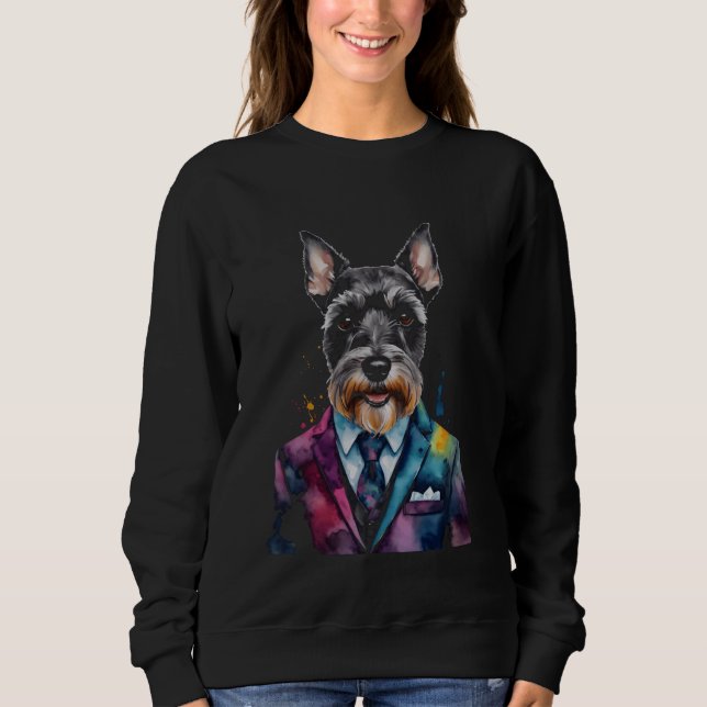 Sudadera Mini Perro de Schnauzer Suit Mini Grap de impresió (Anverso)