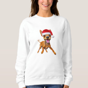 Sudadera Miniature Pinscher Gorro de Santa Navidad Perro Mi