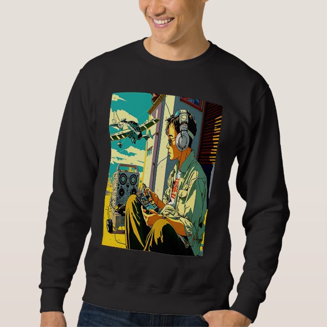 Sudadera Miniature Plane  Cool Retro Radio Controlled Plane (Anverso)