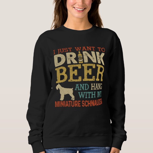 Sudadera Miniature Schnauzer Dad Drink Beer Hang With Dog   (Anverso)
