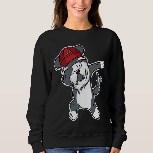 Sudadera Miniature Schnauzer haciendo dabbing (Anverso)