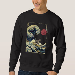 Sudadera Miniature Schnauzer Ola Japonesa de Kanagawa Surf