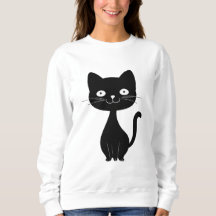 Minimalist Black Cat Cartoon Funny Cat Illustratio