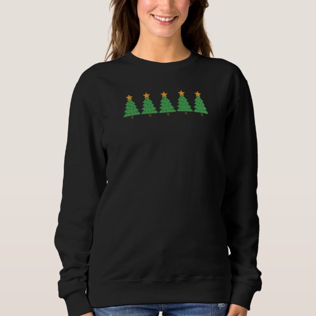 Sudadera Minimalist Christmas Tree Lineup Simple Holiday  (Anverso)
