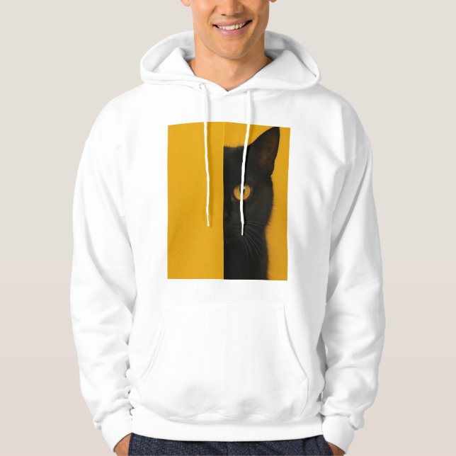 Sudadera Minimalist Half-Cat Art Hoodie (Anverso)