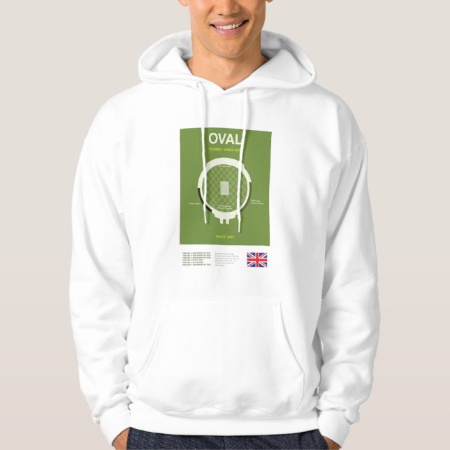 Sudadera Minimalist Oval Cricket Ground Line Print Hoodie (Anverso)