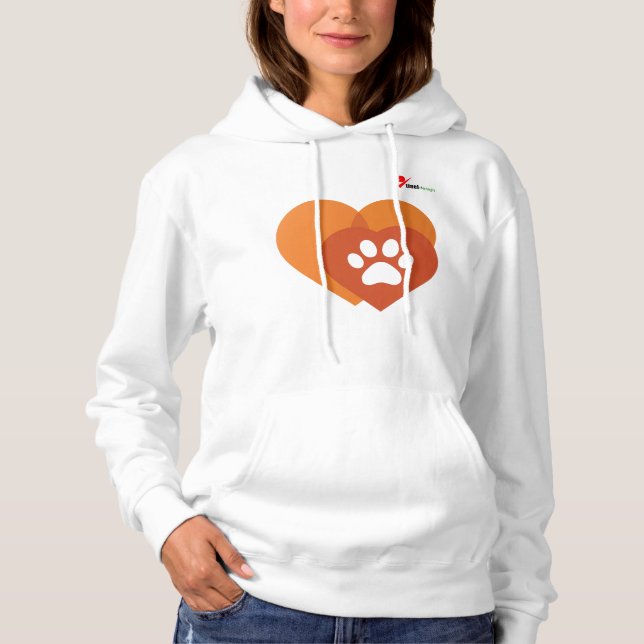 Sudadera Minimalist Paw Print Heart  | Modern  (Anverso)