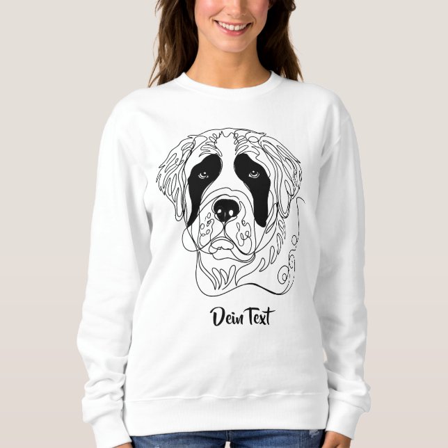 Sudadera Minimalist St. Bernard One Line Art Portrait (Anverso)