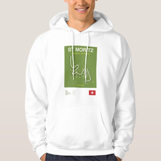 Sudadera Minimalist St Moritz Bobsleigh Line Print Hoodie (Anverso)
