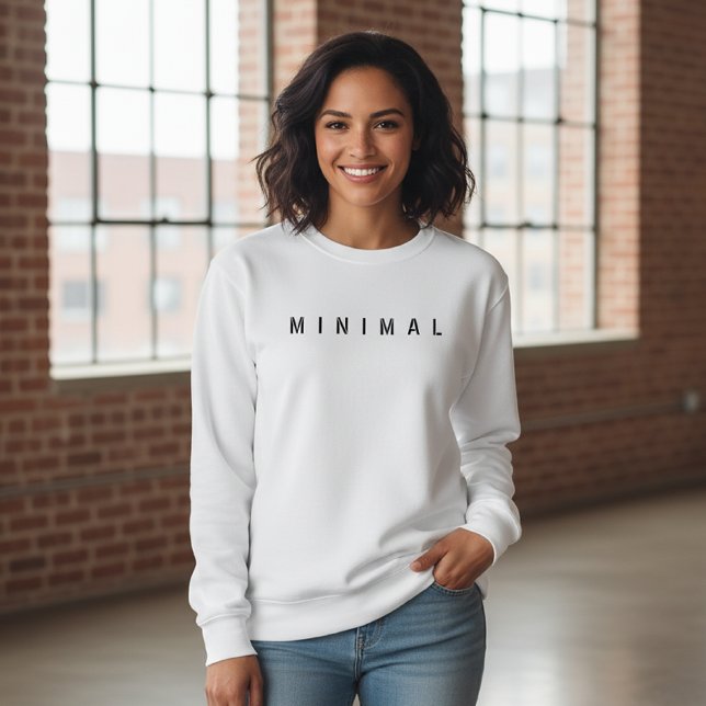 Sudadera Minimalist White Sweatshirt - Simple Text Design (Subido por el creador)