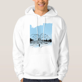 Sudadera Minimalist Winter Mountain Adventure Hoodie - Snow