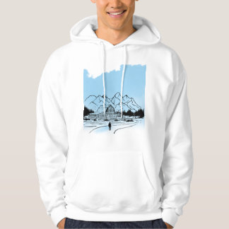 Sudadera Minimalist Winter Mountain Adventure Hoodie - Snow