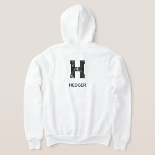 SUDADERA MINIMALISTA NEGRO MONOGRAMA DE UNA LETRA NOMBRE BL
